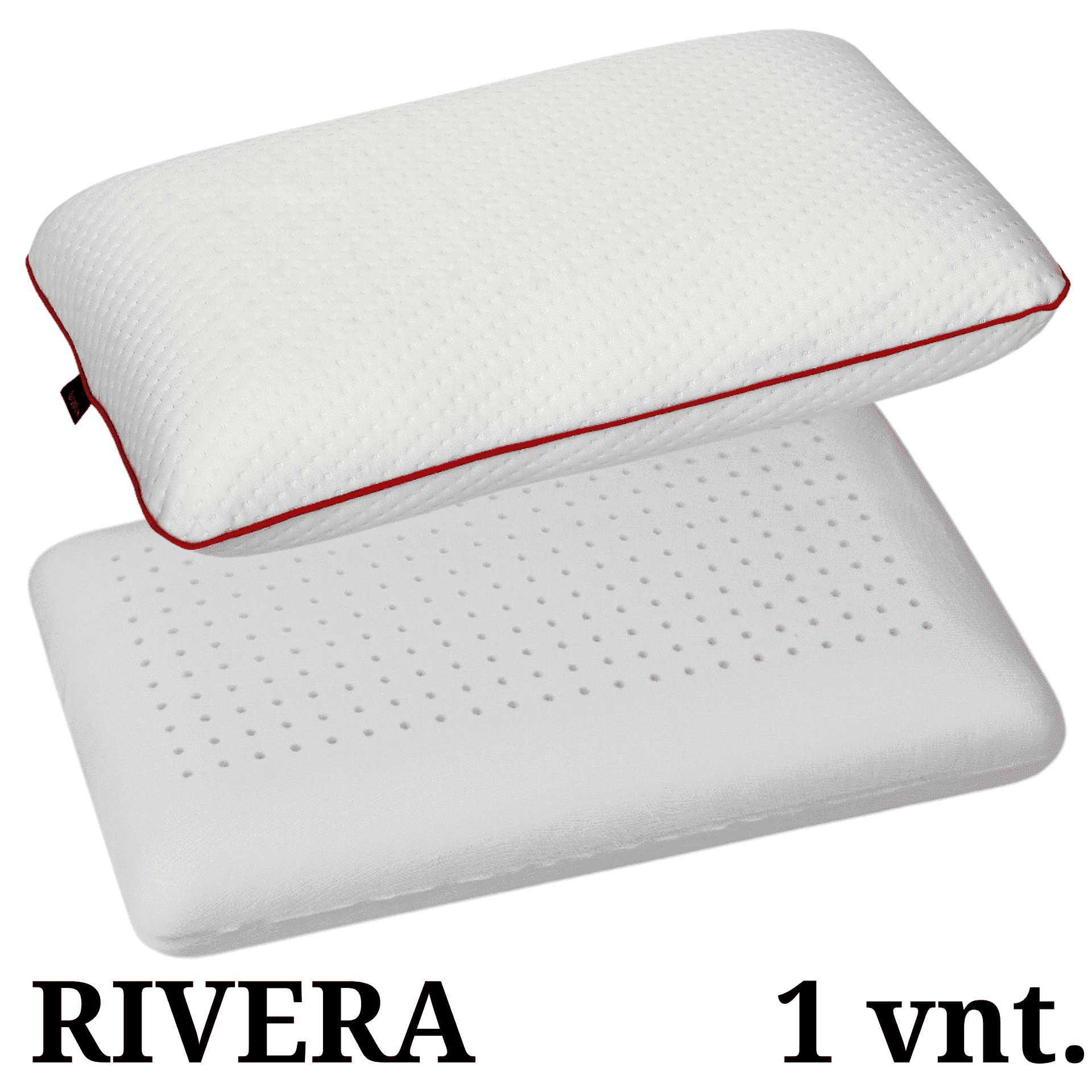 Pagalvė RIVERA 1 vnt. (70.00 €) 40x65x10 – klasikinės formos pagalvė, turinti ortopedinių savybių. Tai tobula atrama galvai, kaklui ir nugarai. Miego metu atsipalaiduoja įsitempę raumenys ir atslėgsta susikaupusi įtampa. Patogi, iš viskoelastinių putų poliuretano pagaminta pagalvė yra profilio skylutėmis, kas ją daro dar laidesnę orui ir reaguoja į kūno temperatūrą.