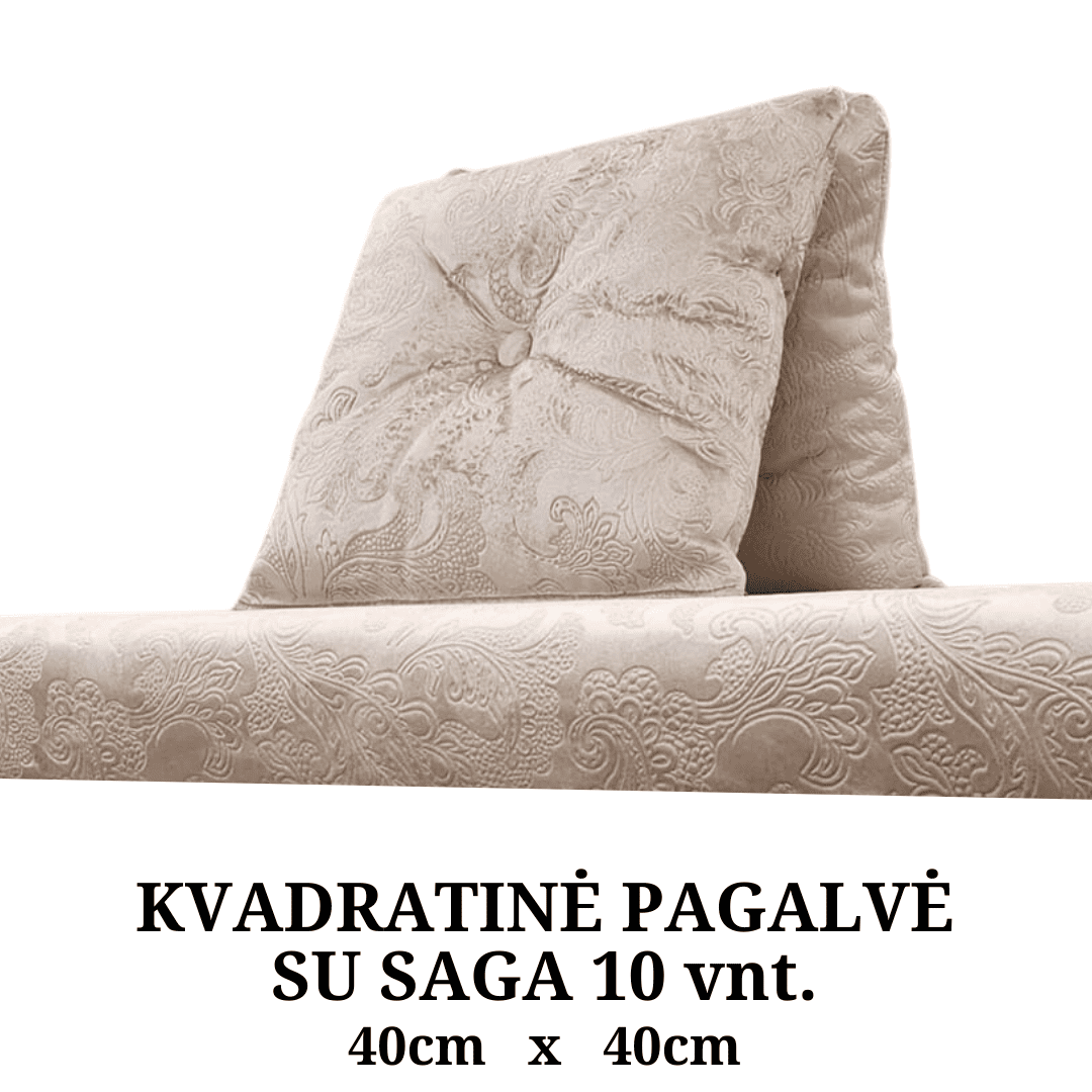 Kvadratinė pagalvė su saga 10 vnt. 40x40 (300 €)